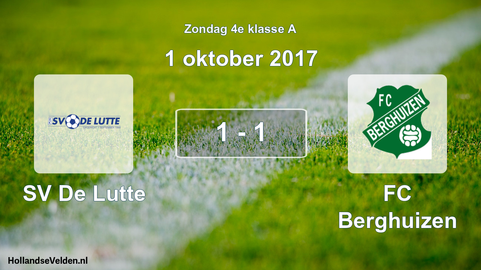 Total number of matches played: SV De Lutte - FC Berghuizen 1 - 1 (1 October 2017)