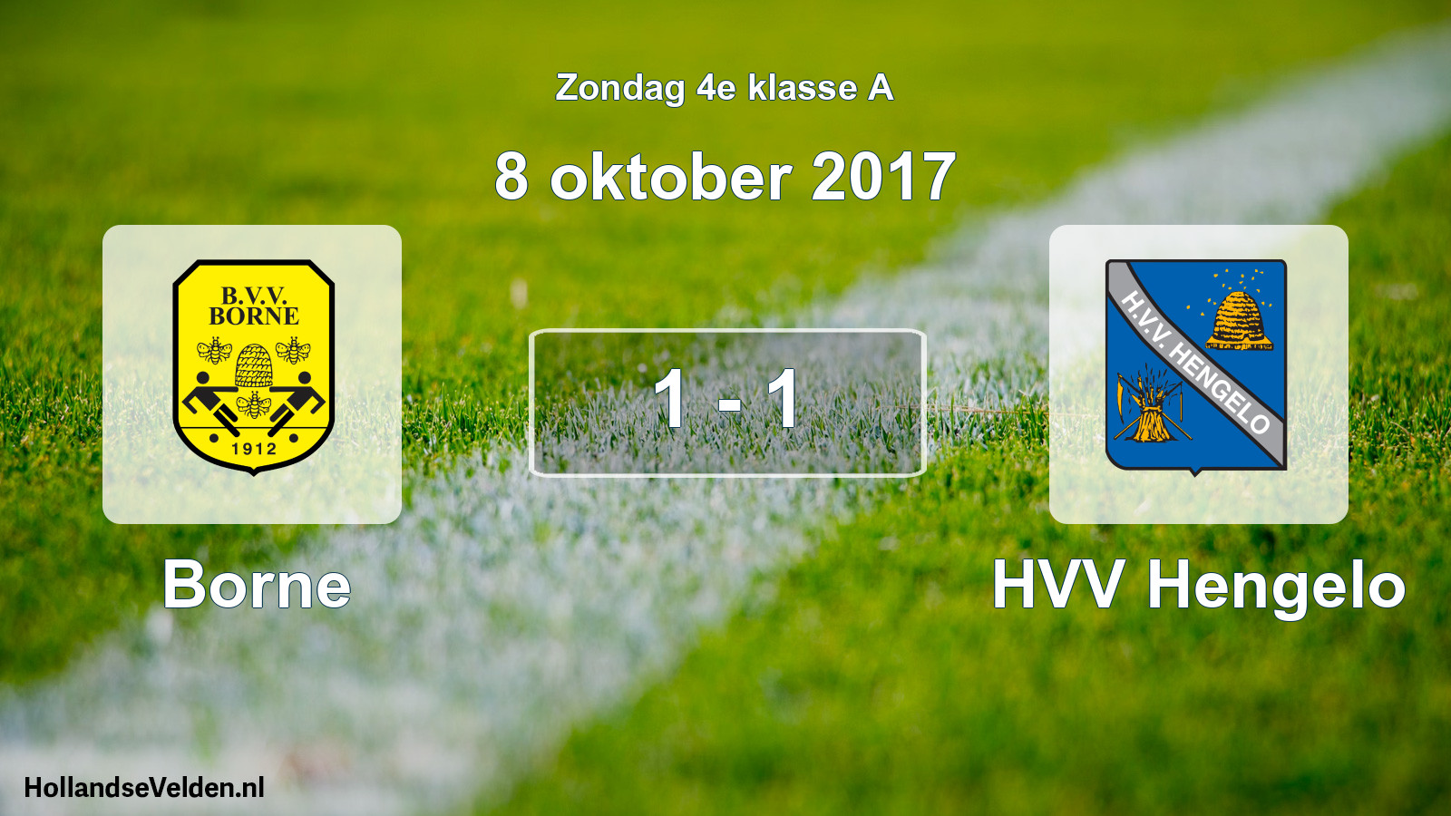 Total number of matches played: Borne - HVV Hengelo 1 - 1 (8 October 2017)