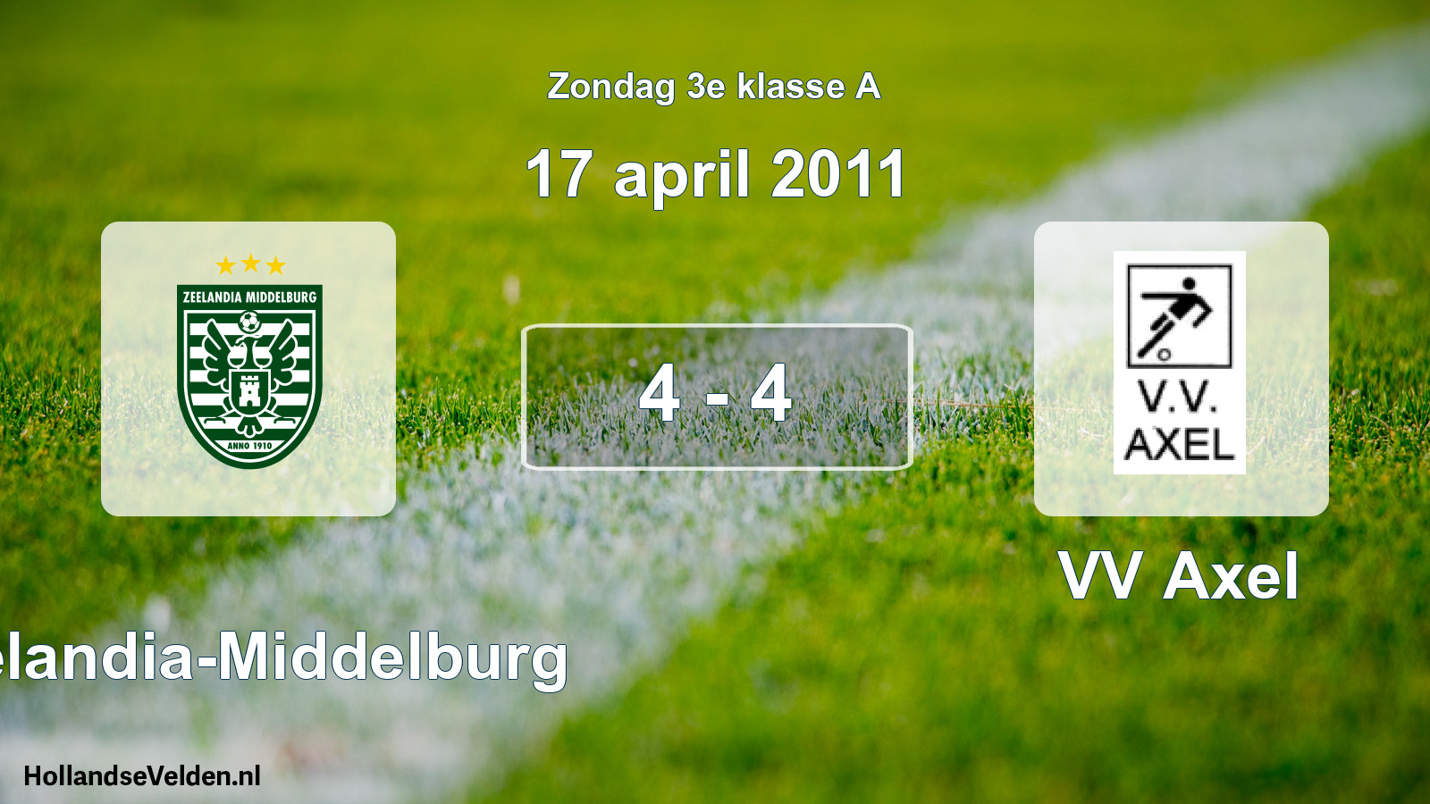 Total number of matches played: Zeelandia-Middelburg - VV Axel 4 - 4 (17 April 2011)