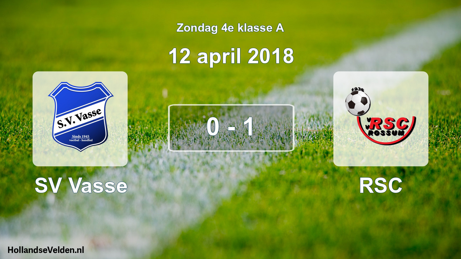 Total number of matches played: SV Vasse - RSC 0 - 1 (12 April 2018)