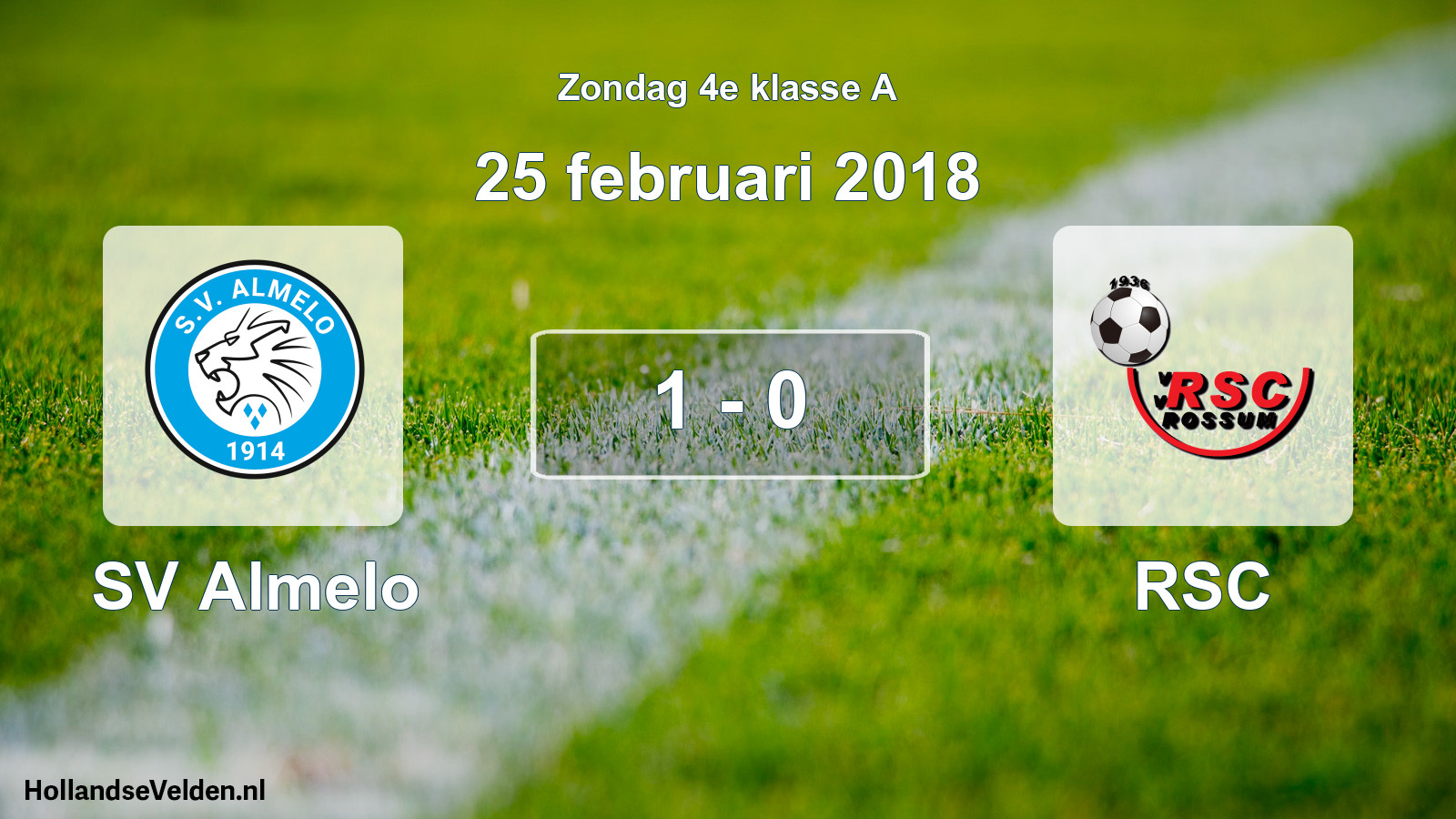 Total number of matches played: SV Almelo - RSC 1 - 0 (25 February 2018)