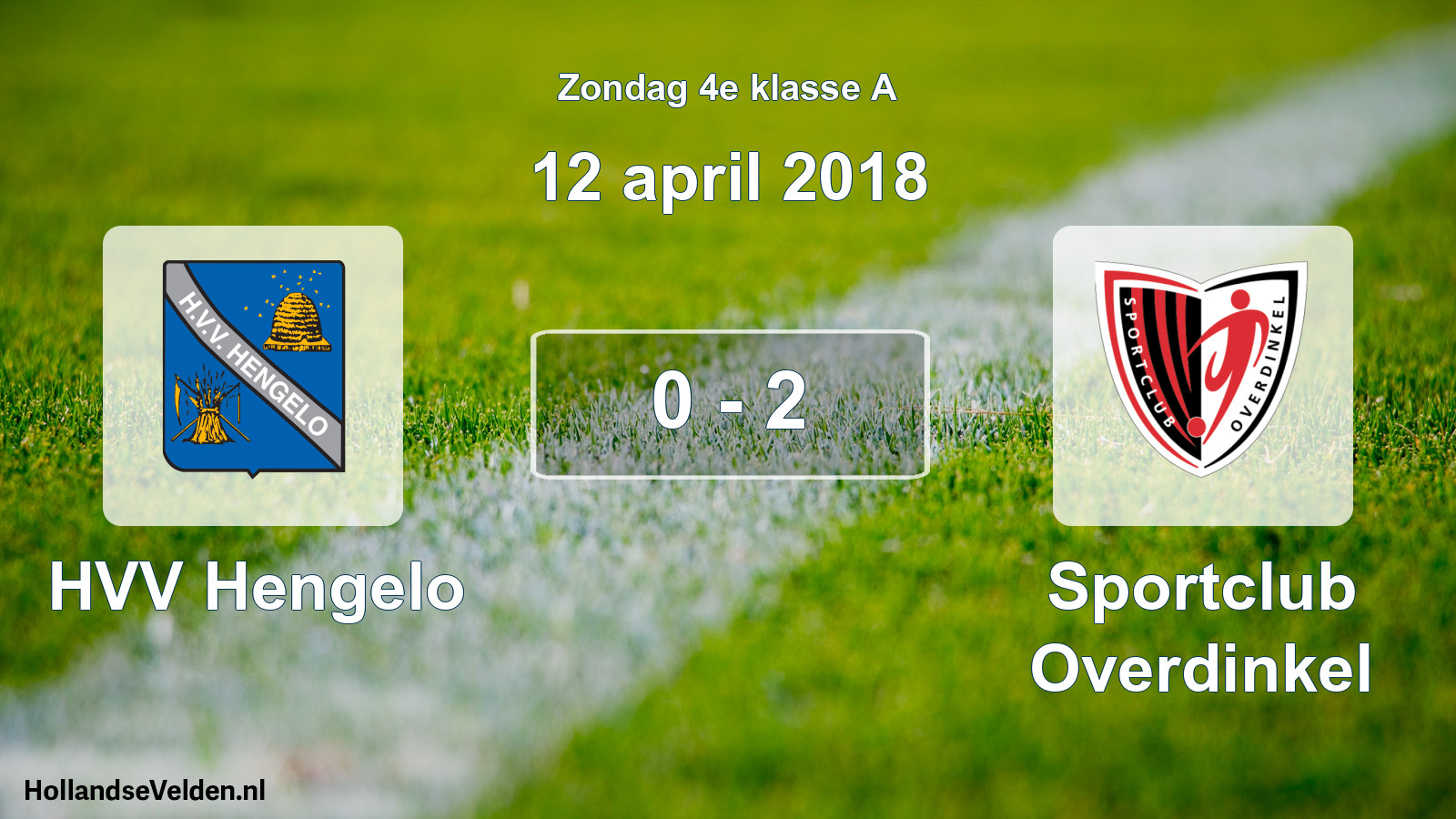 Total number of matches played: HVV Hengelo - Sportclub Overdinkel 0 - 2 (12 April 2018)