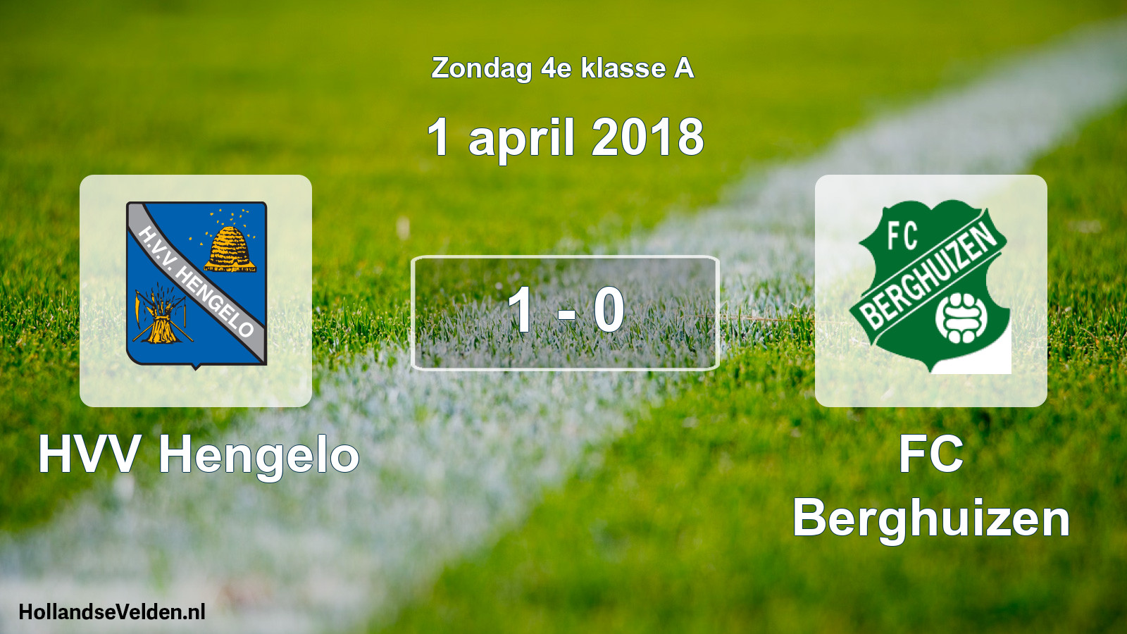 Total number of matches played: HVV Hengelo - FC Berghuizen 1 - 0 (1 April 2018)