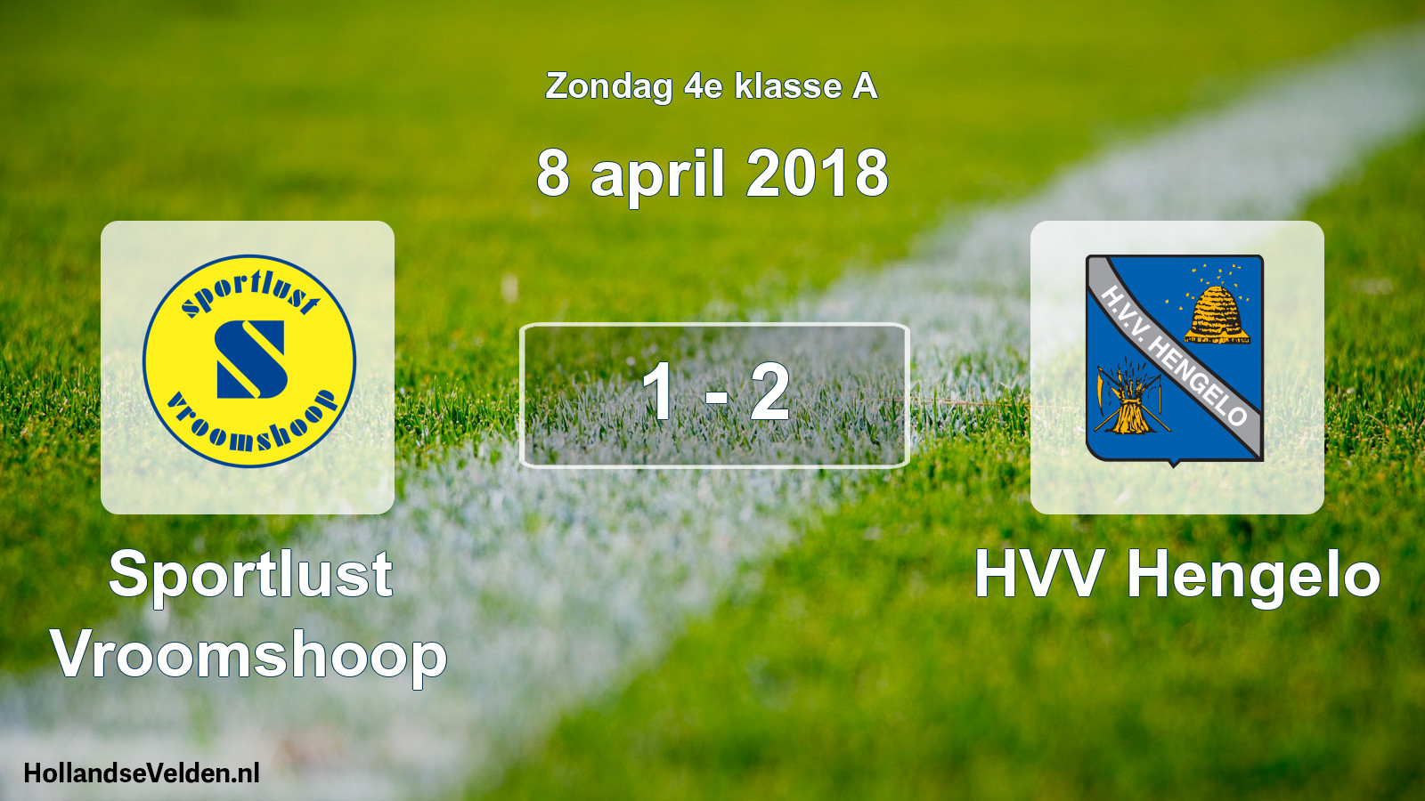 Total number of matches played: Sportlust Vroomshoop - HVV Hengelo 1 - 2 (8 April 2018)