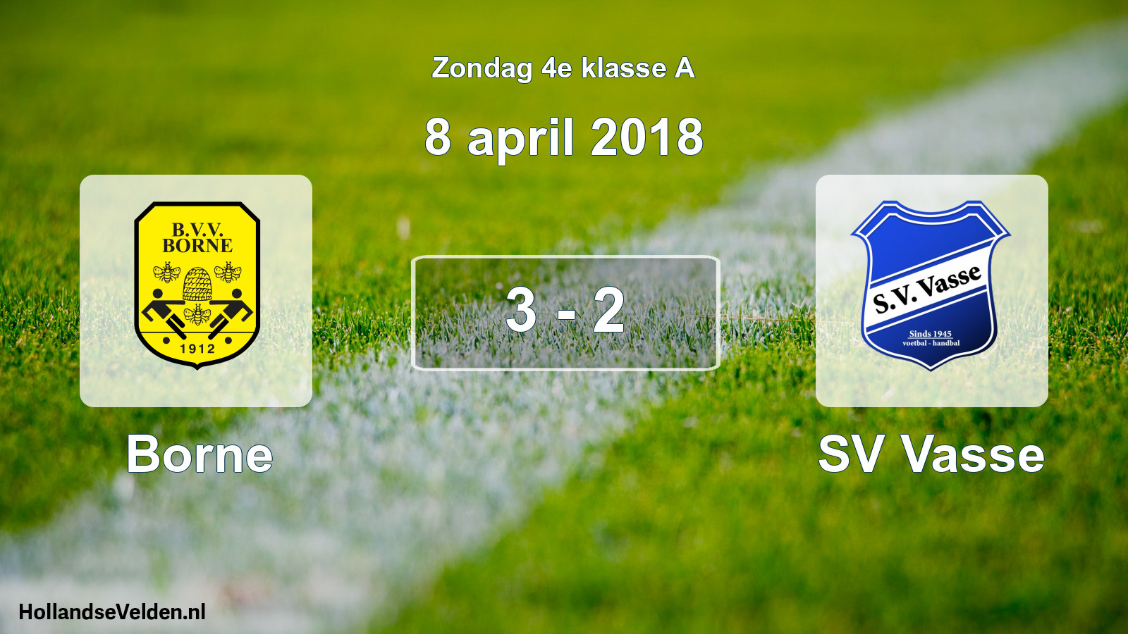 Total number of matches played: Borne - SV Vasse 3 - 2 (8 April 2018)