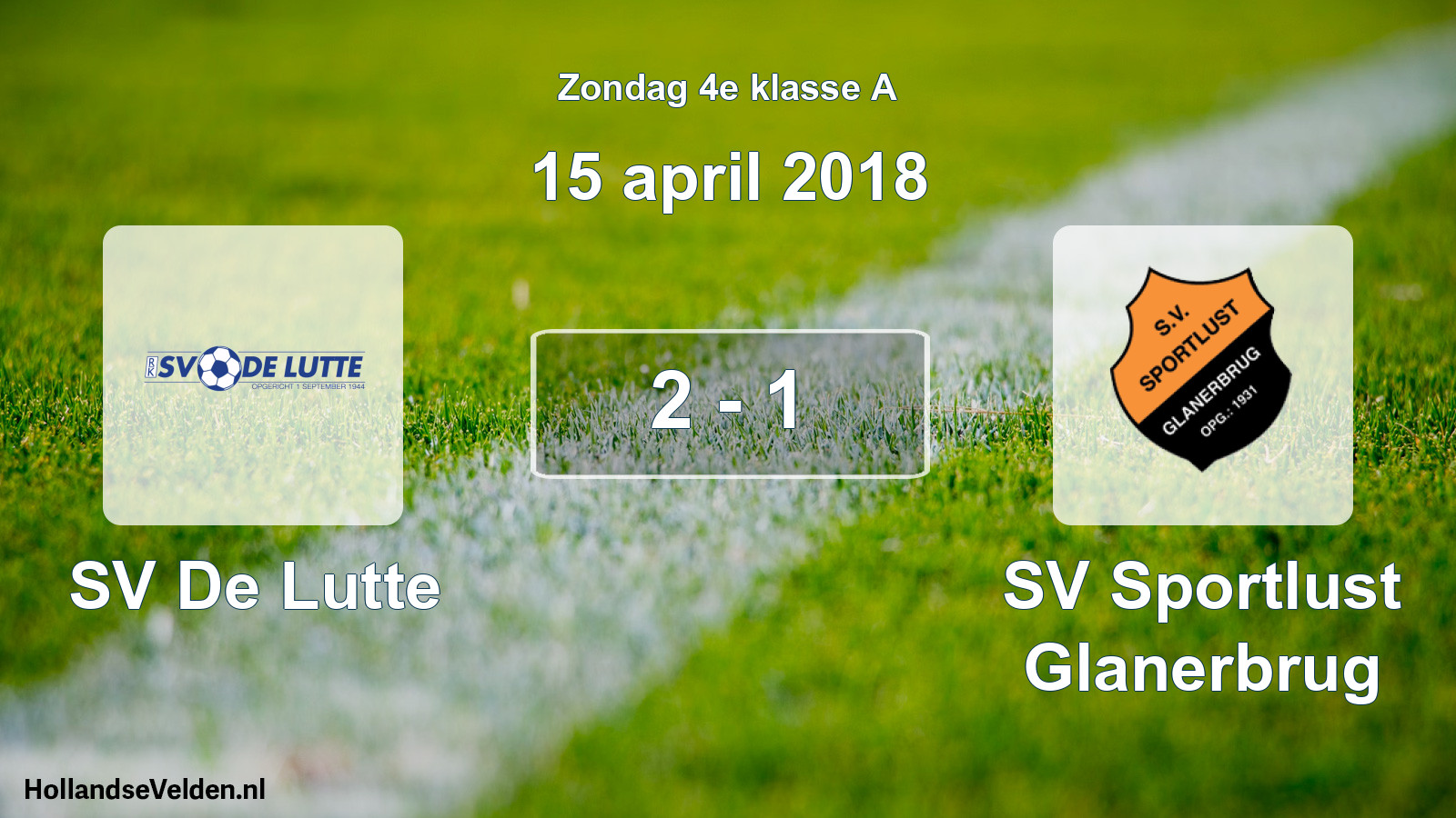 Total number of matches played: SV De Lutte - SV Sportlust Glanerbrug 2 - 1 (15 April 2018)