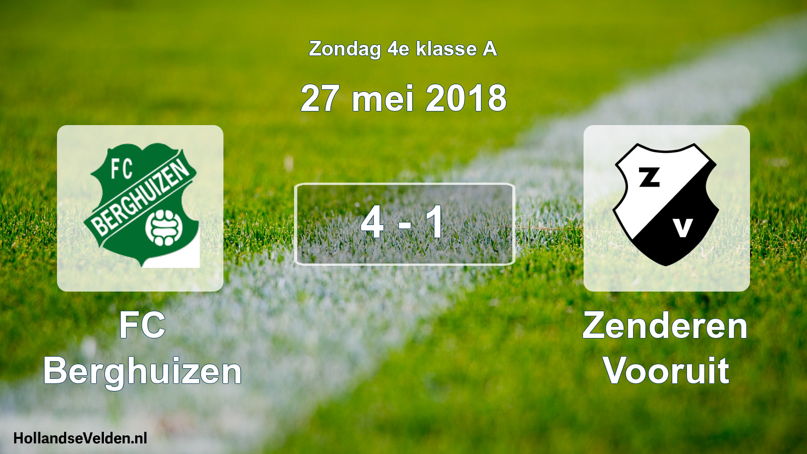 Total number of matches played: FC Berghuizen - Zenderen Vooruit 4 - 1 (27 May 2018)