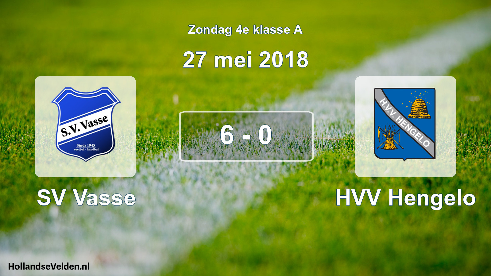 Total number of matches played: SV Vasse - HVV Hengelo 6 - 0 (27 May 2018)