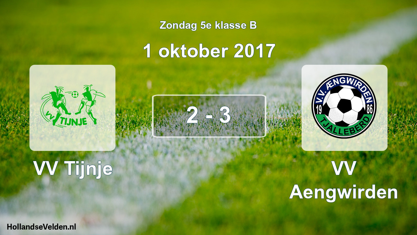 Total number of matches played: VV Tijnje - VV Aengwirden 2 - 3 (1 October 2017)