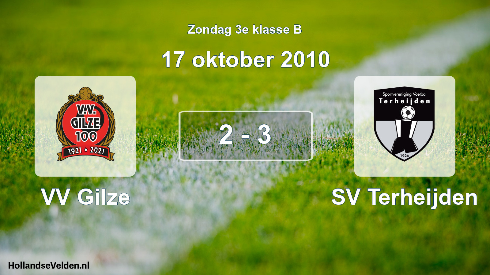 Total number of matches played: VV Gilze - SV Terheijden 2 - 3 (17 October 2010)