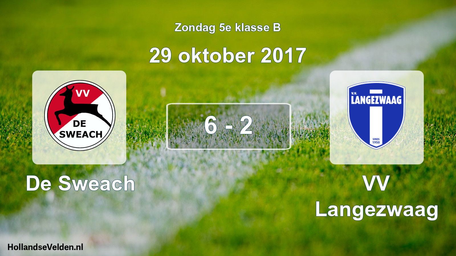 Total number of matches played: De Sweach - VV Langezwaag 6 - 2 (29 October 2017)