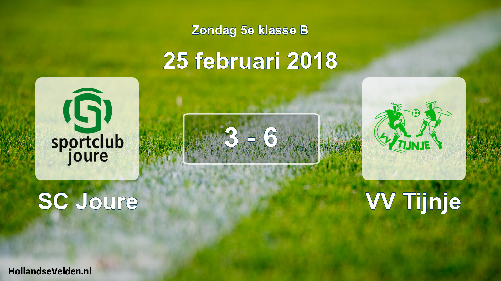 Total number of matches played: SC Joure - VV Tijnje 3 - 6 (25 February 2018)