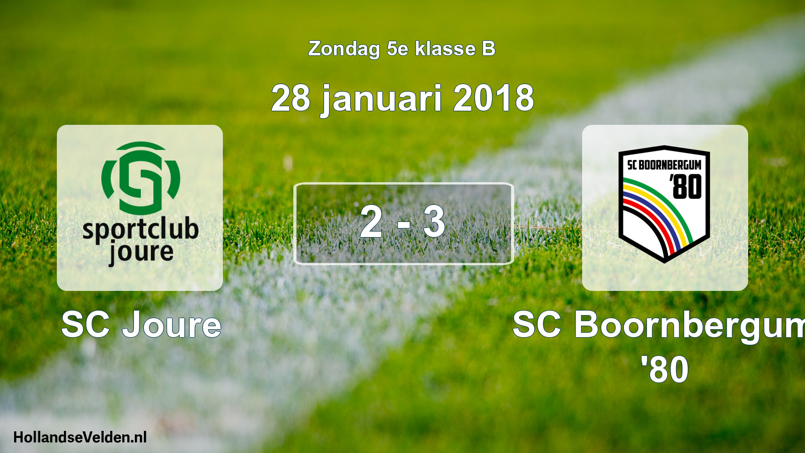 Total number of matches played: SC Joure - SC Boornbergum '80 2 - 3 (28 January 2018)