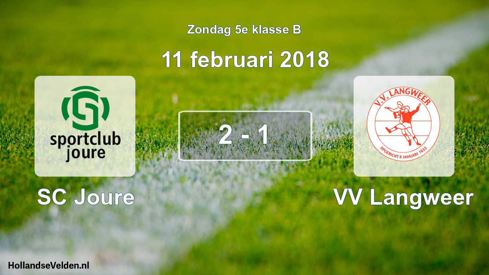 Total number of matches played: SC Joure - VV Langweer 2 - 1 (11 February 2018)