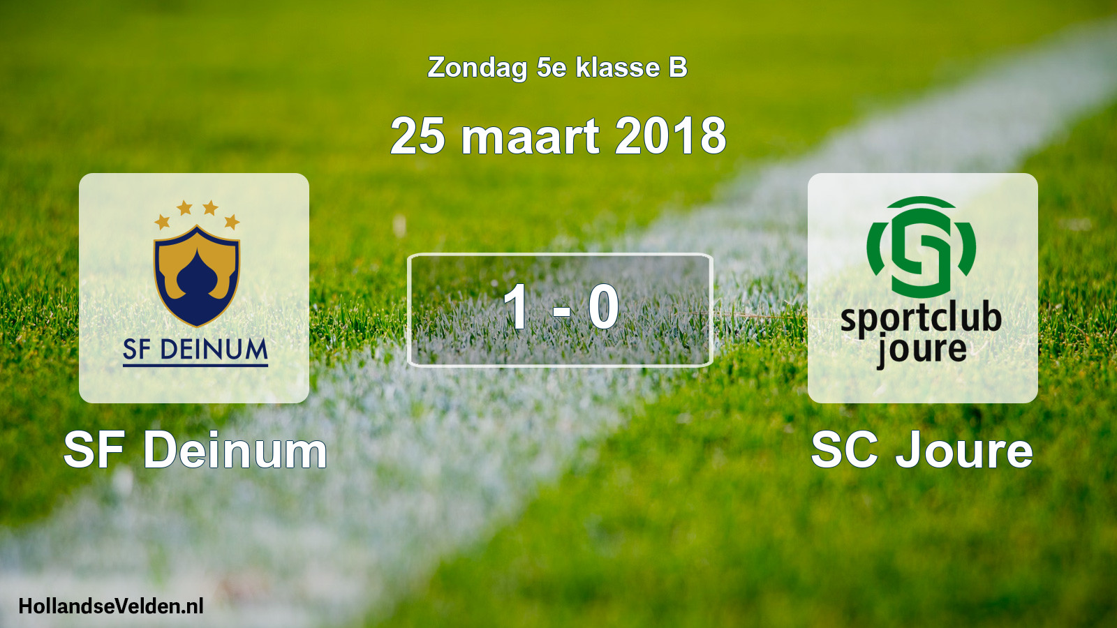 Total number of matches played: SF Deinum - SC Joure 1 - 0 (25 March 2018)