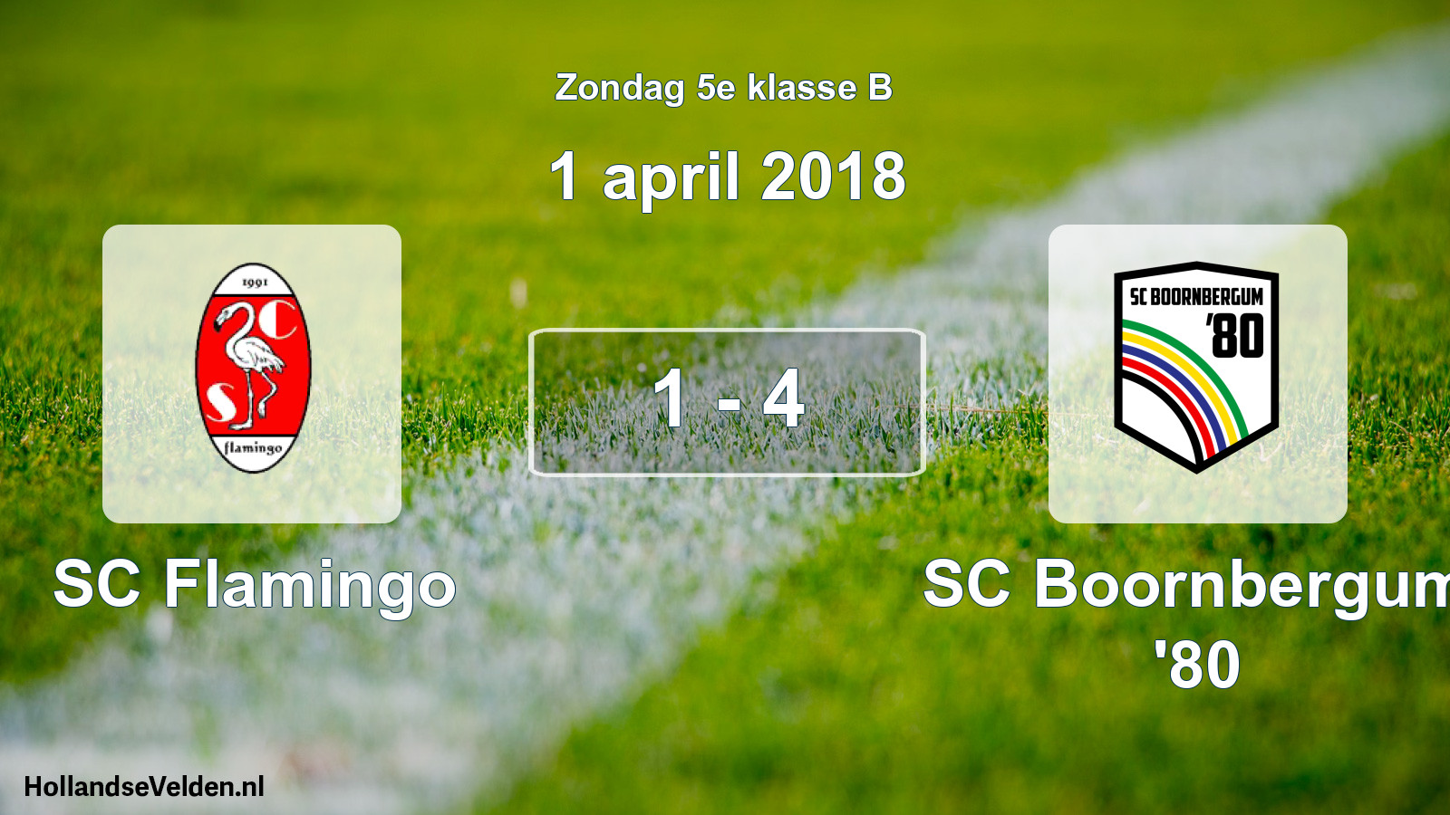 Total number of matches played: SC Flamingo - SC Boornbergum '80 1 - 4 (1 April 2018)