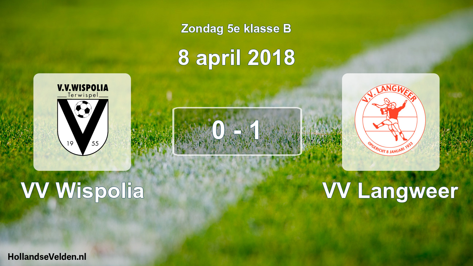 Total number of matches played: VV Wispolia - VV Langweer 0 - 1 (8 April 2018)