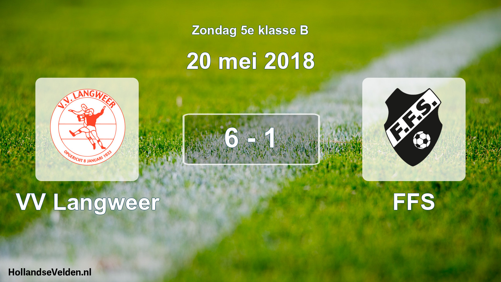Total number of matches played: VV Langweer - FFS 6 - 1 (20 May 2018)