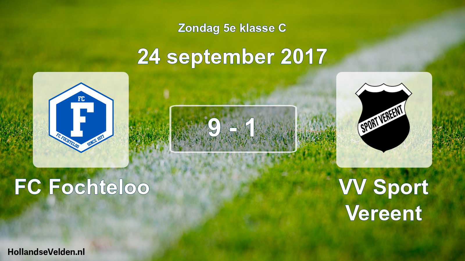 Total number of matches played: FC Fochteloo - VV Sport Vereent 9 - 1 (24 September 2017)