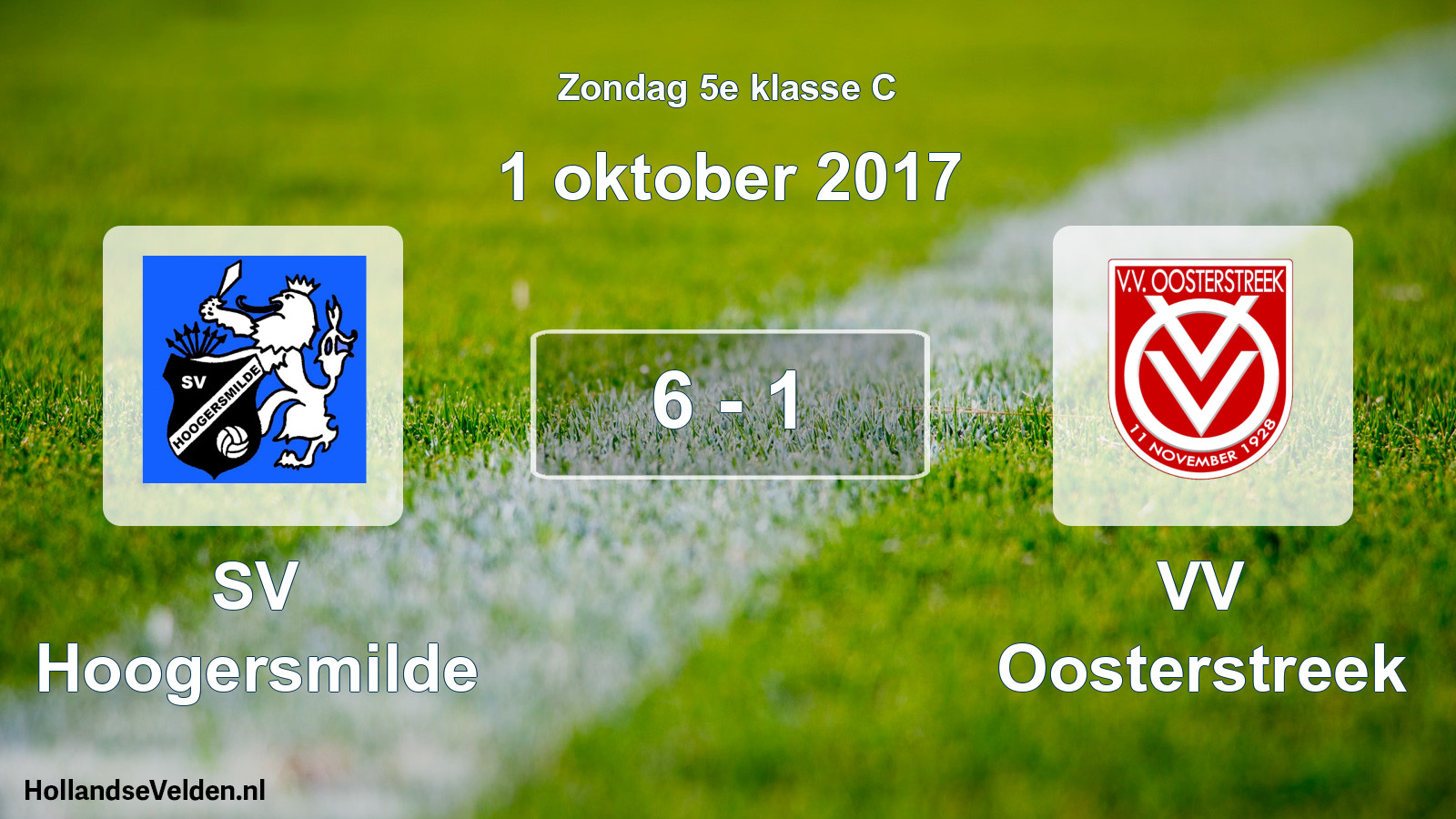 Total number of matches played: SV Hoogersmilde - VV Oosterstreek 6 - 1 (1 October 2017)