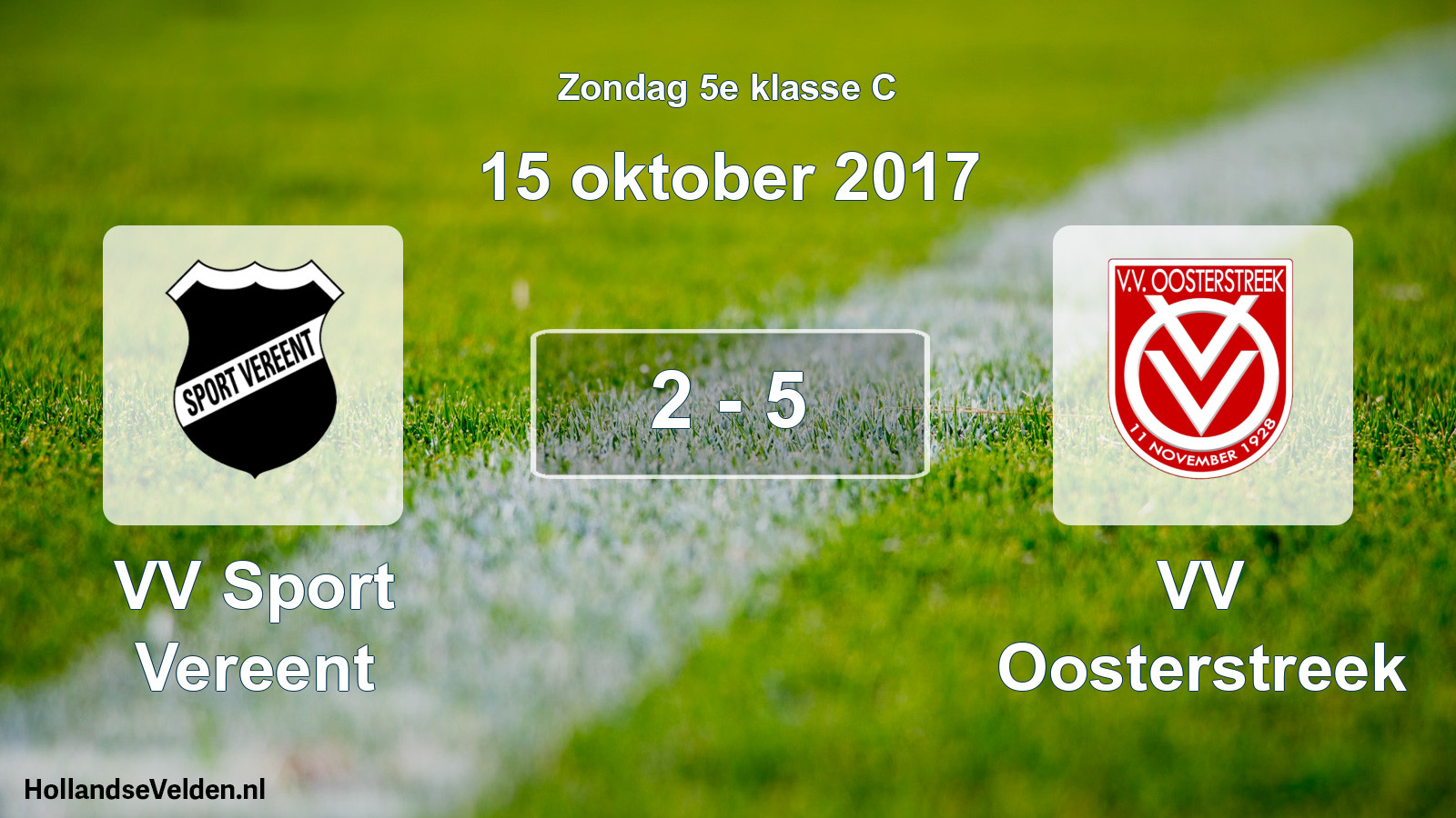 Total number of matches played: VV Sport Vereent - VV Oosterstreek 2 - 5 (15 October 2017)