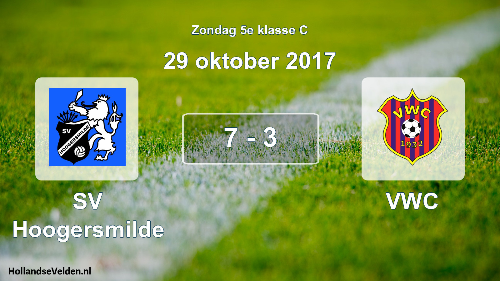 Total number of matches played: SV Hoogersmilde - VWC 7 - 3 (29 October 2017)