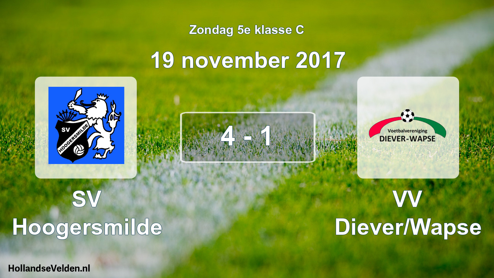 Total number of matches played: SV Hoogersmilde - VV Diever/Wapse 4 - 1 (19 November 2017)
