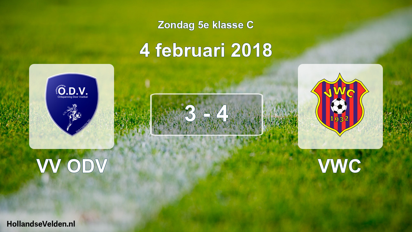 Total number of matches played: VV ODV - VWC 3 - 4 (4 February 2018)