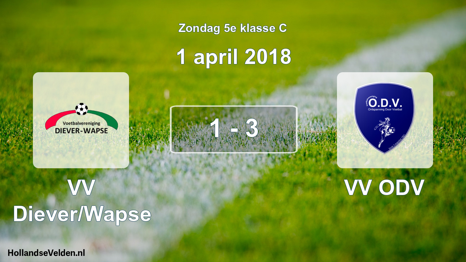 Total number of matches played: VV Diever/Wapse - VV ODV 1 - 3 (1 April 2018)