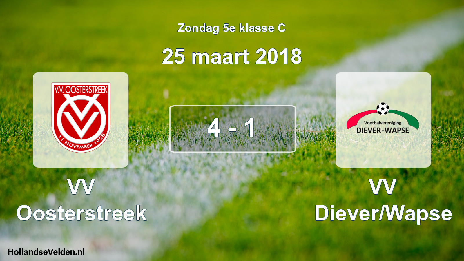 Total number of matches played: VV Oosterstreek - VV Diever/Wapse 4 - 1 (25 March 2018)