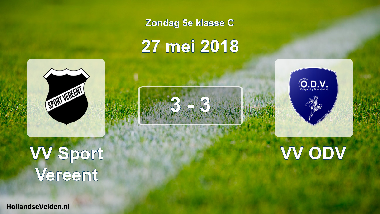 Total number of matches played: VV Sport Vereent - VV ODV 3 - 3 (27 May 2018)