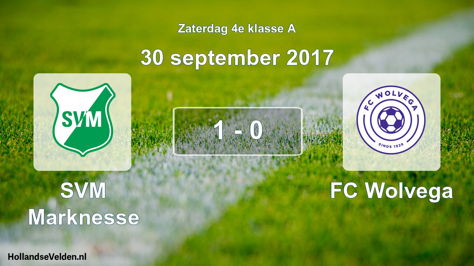 Total number of matches played: SVM Marknesse - FC Wolvega 1 - 0 (30 September 2017)