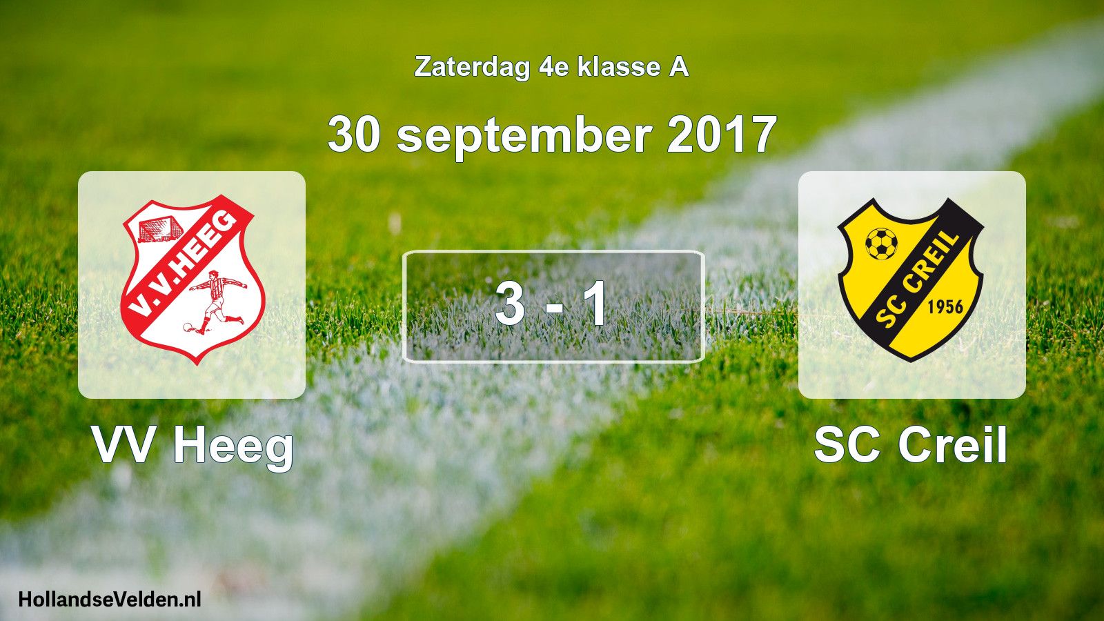Total number of matches played: VV Heeg - SC Creil 3 - 1 (30 September 2017)