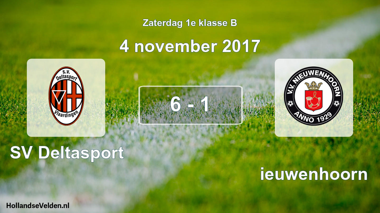 Total number of matches played: SV Deltasport - Nieuwenhoorn 6 - 1 (4 November 2017)