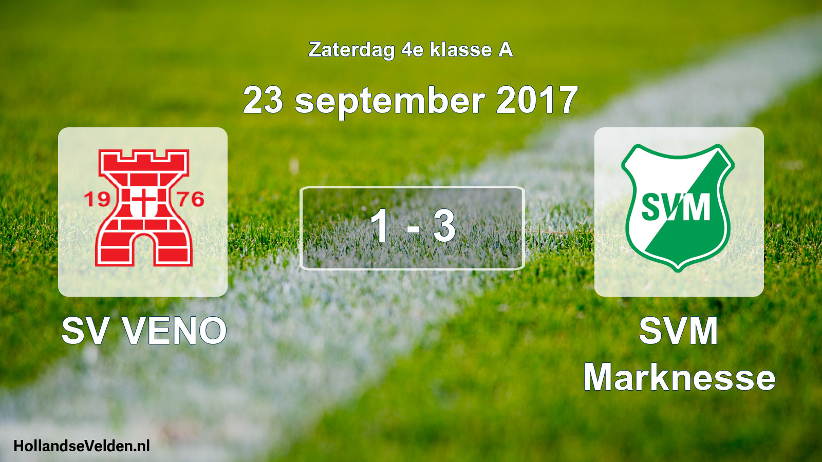 Total number of matches played: SV VENO - SVM Marknesse 1 - 3 (23 September 2017)