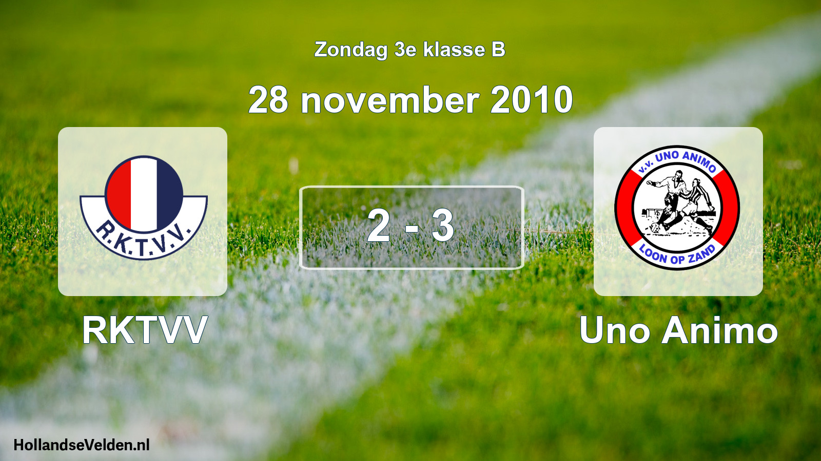 Total number of matches played: RKTVV - Uno Animo 2 - 3 (28 November 2010)