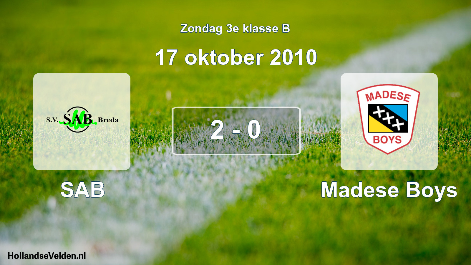 Total number of matches played: SAB - Madese Boys 2 - 0 (17 October 2010)