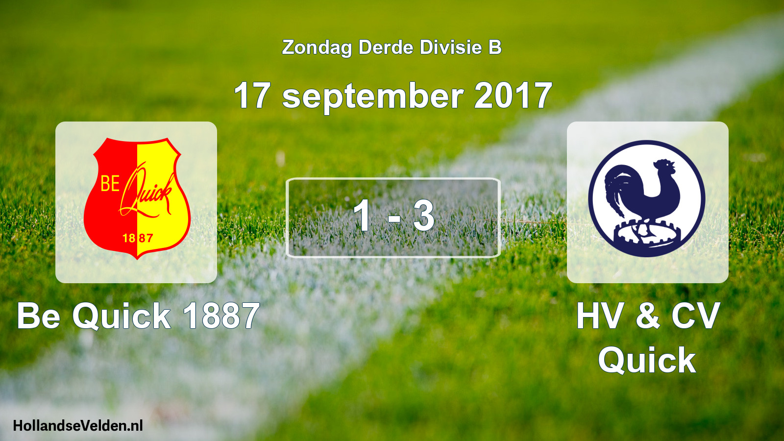 Total number of matches played: Be Quick 1887 - HV & CV Quick 1 - 3 (17 September 2017)