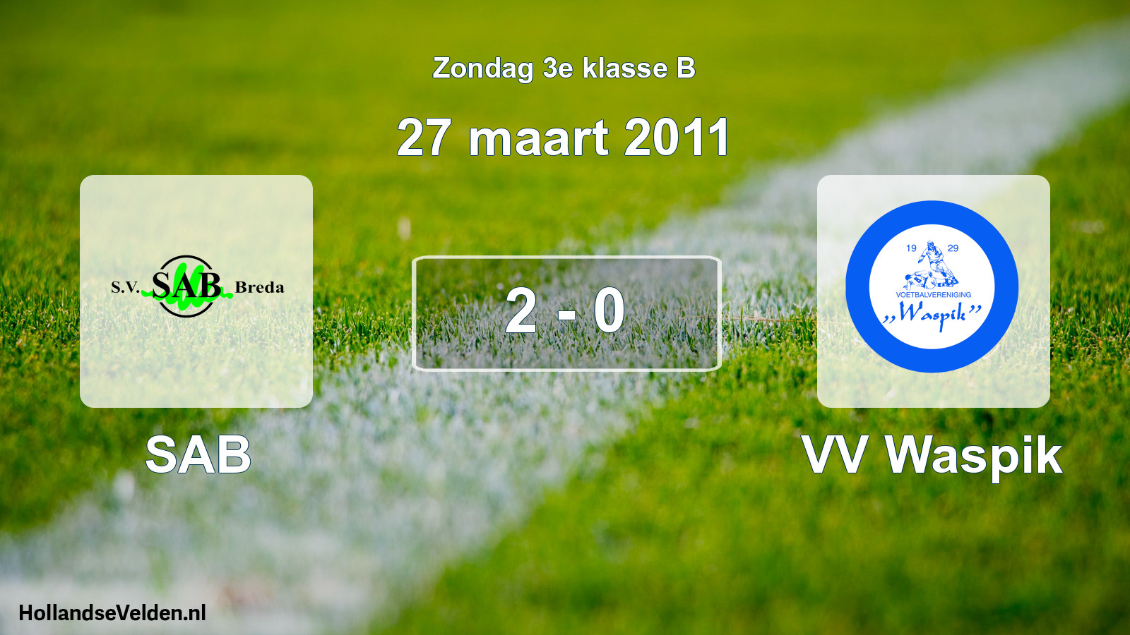 Total number of matches played: SAB - VV Waspik 2 - 0 (27 March 2011)