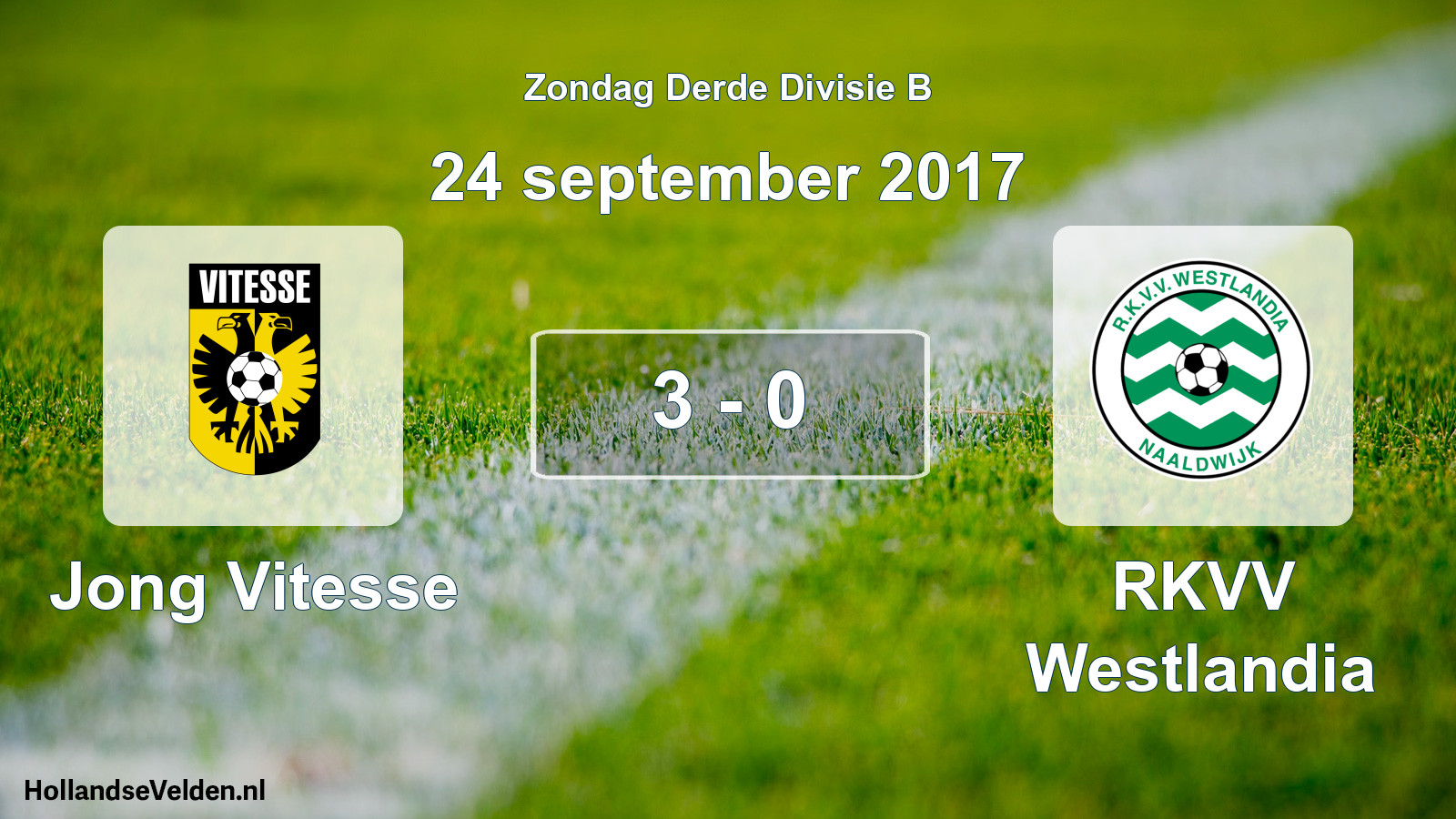 Total number of matches played: Jong Vitesse - RKVV Westlandia 3 - 0 (24 September 2017)