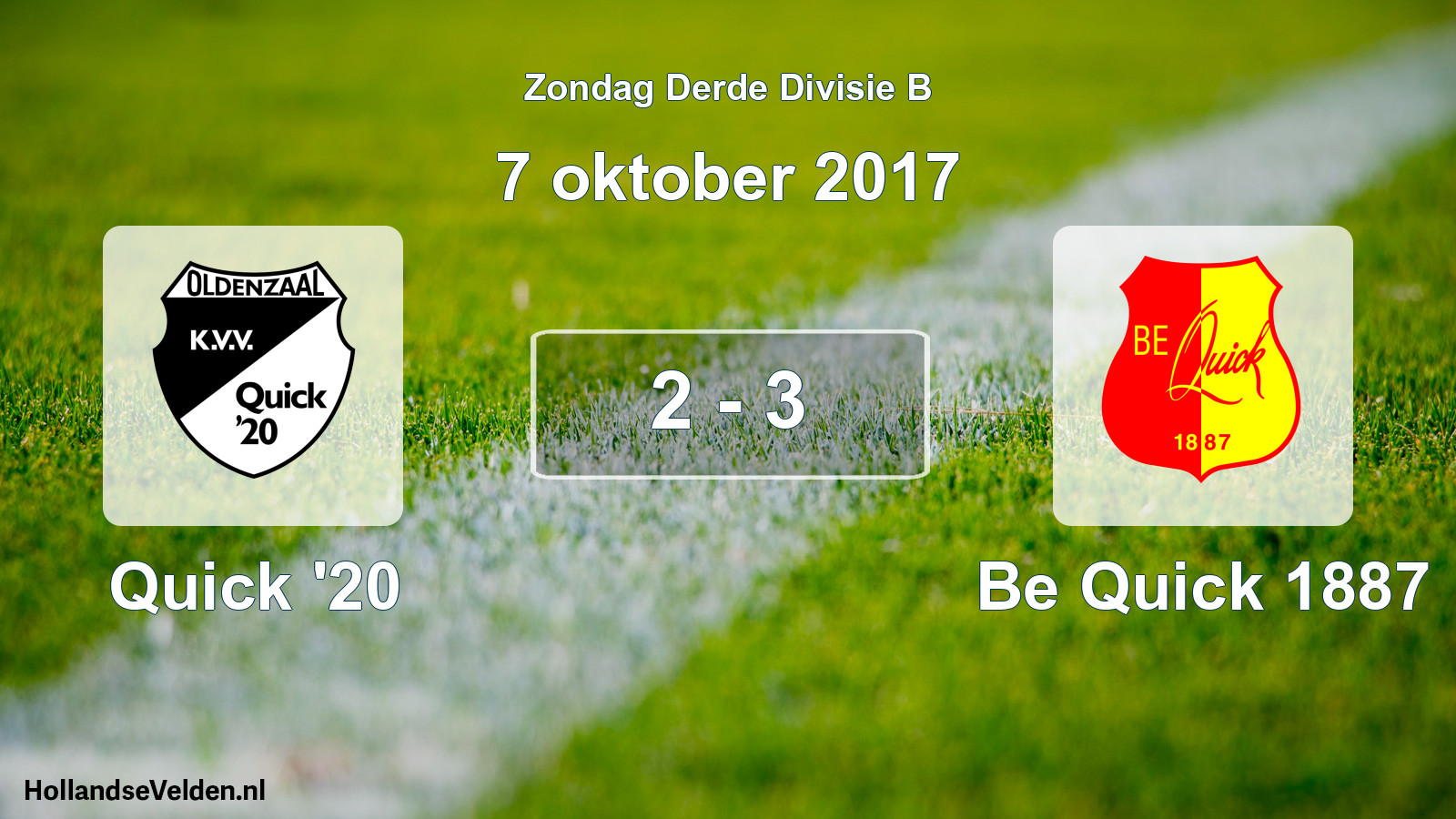 Total number of matches played: Quick '20 - Be Quick 1887 2 - 3 (7 October 2017)