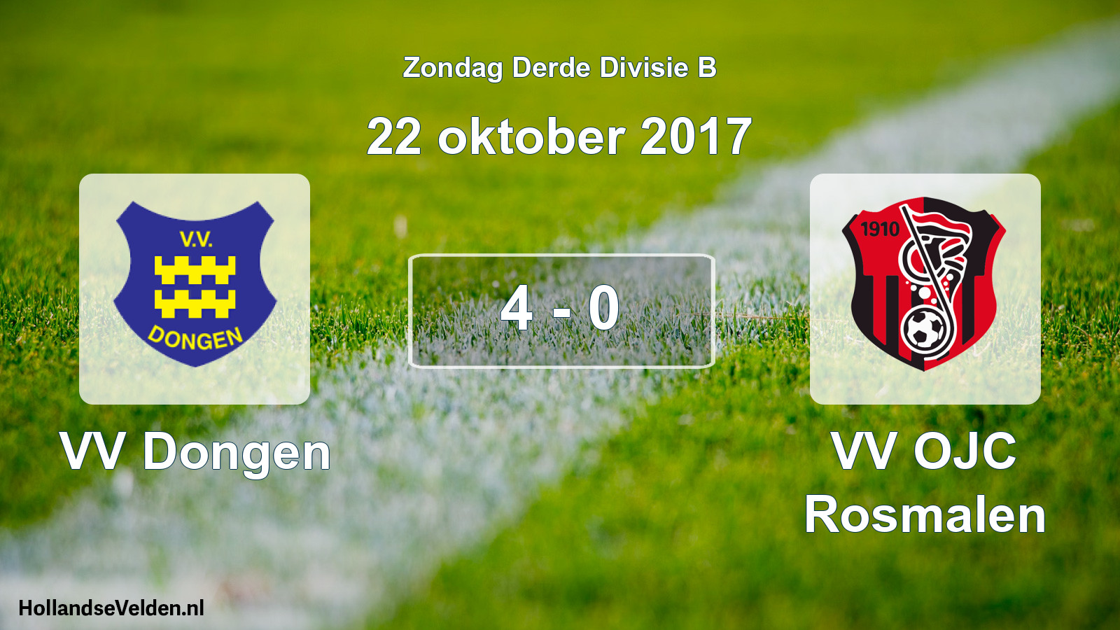 Total number of matches played: VV Dongen - VV OJC Rosmalen 4 - 0 (22 October 2017)