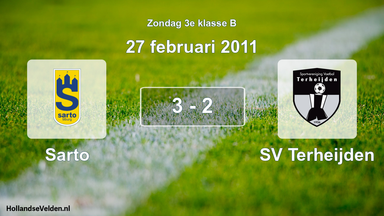 Total number of matches played: Sarto - SV Terheijden 3 - 2 (27 February 2011)