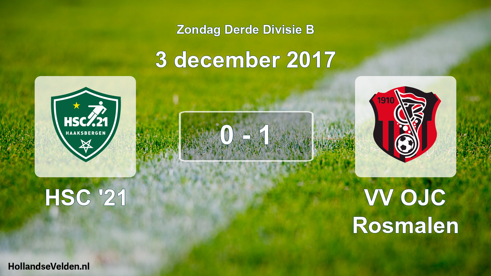 Total number of matches played: HSC '21 - VV OJC Rosmalen 0 - 1 (3 December 2017)