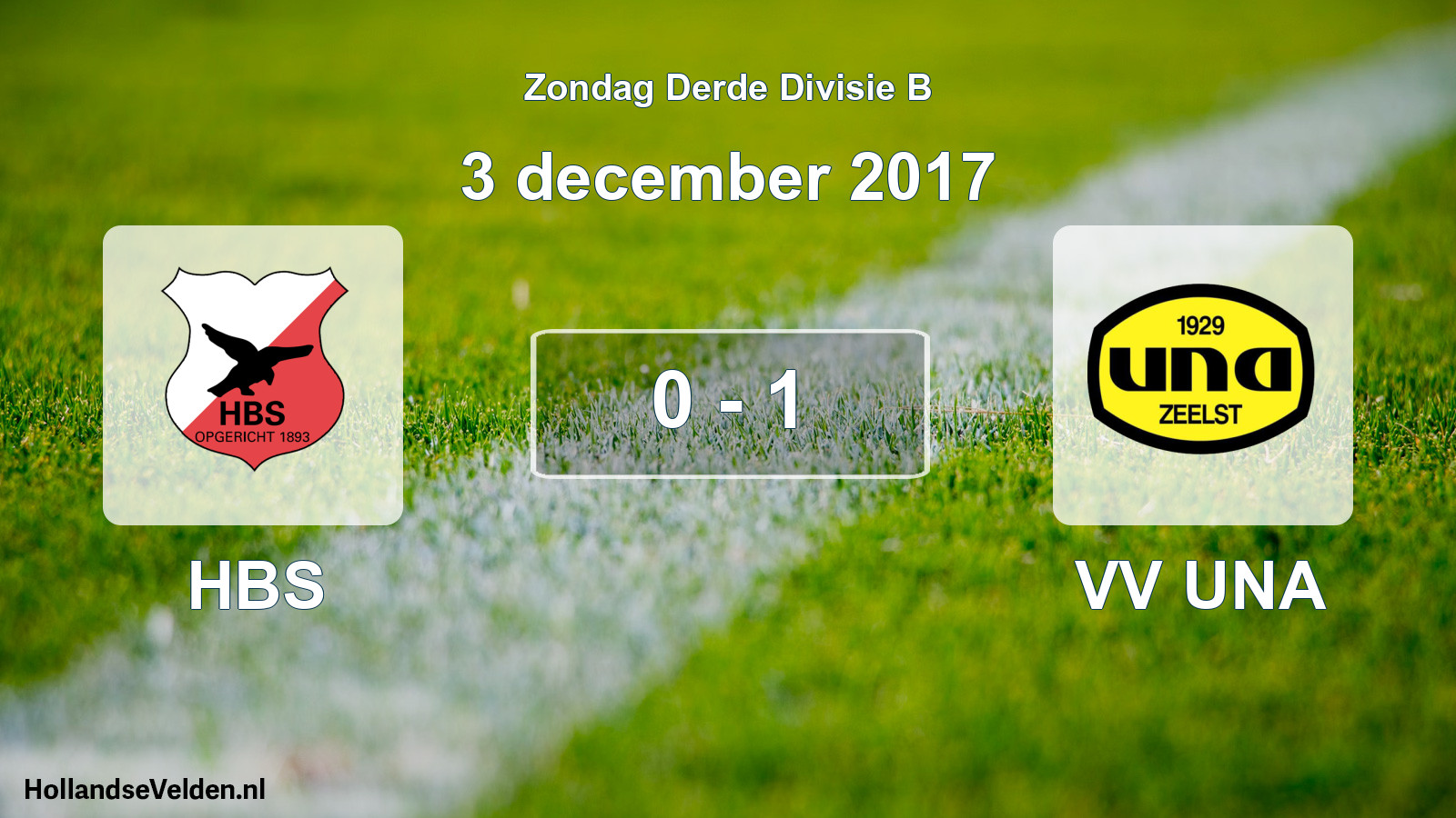 Total number of matches played: HBS - VV UNA 0 - 1 (3 December 2017)