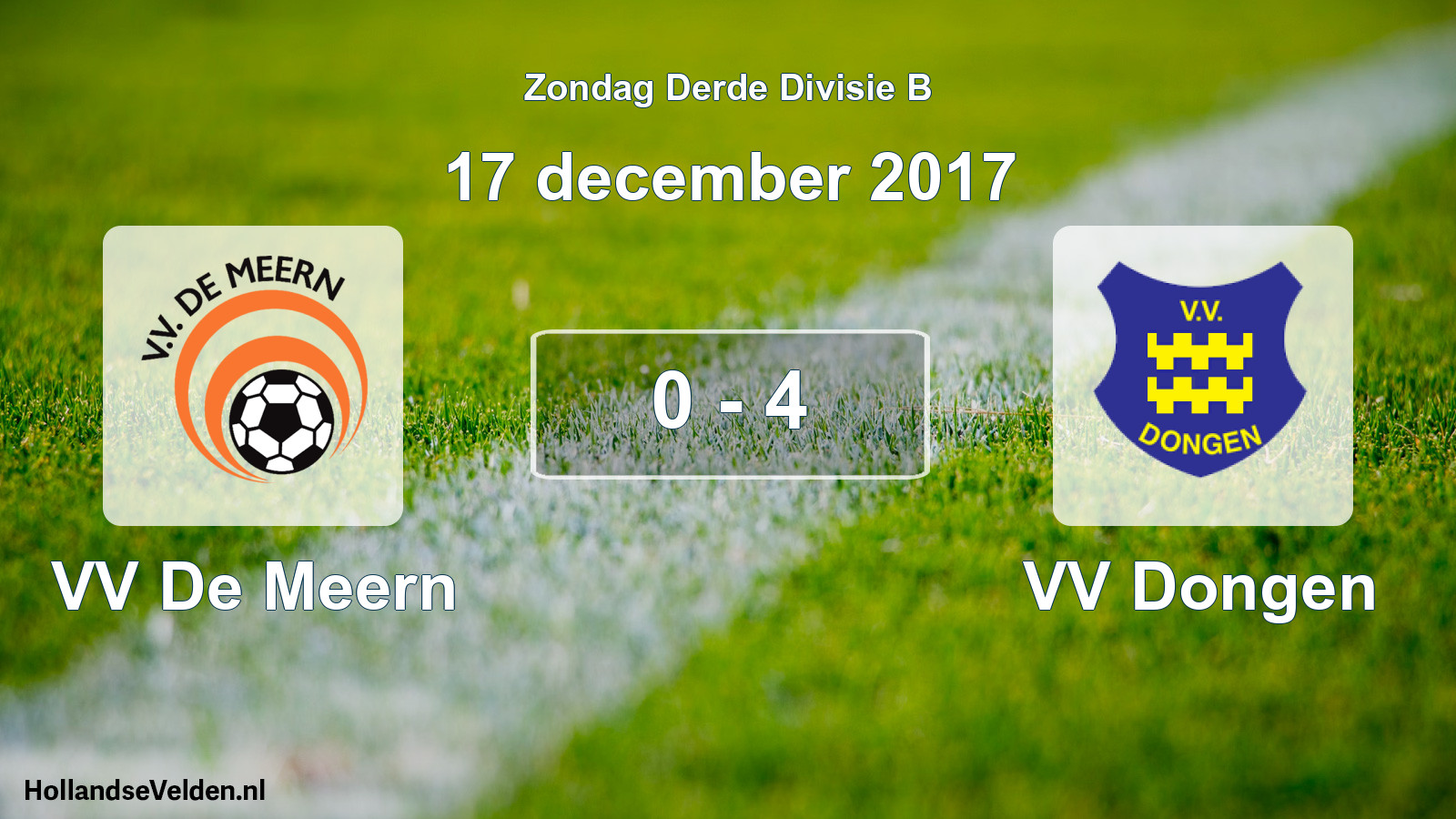 Total number of matches played: VV De Meern - VV Dongen 0 - 4 (17 December 2017)