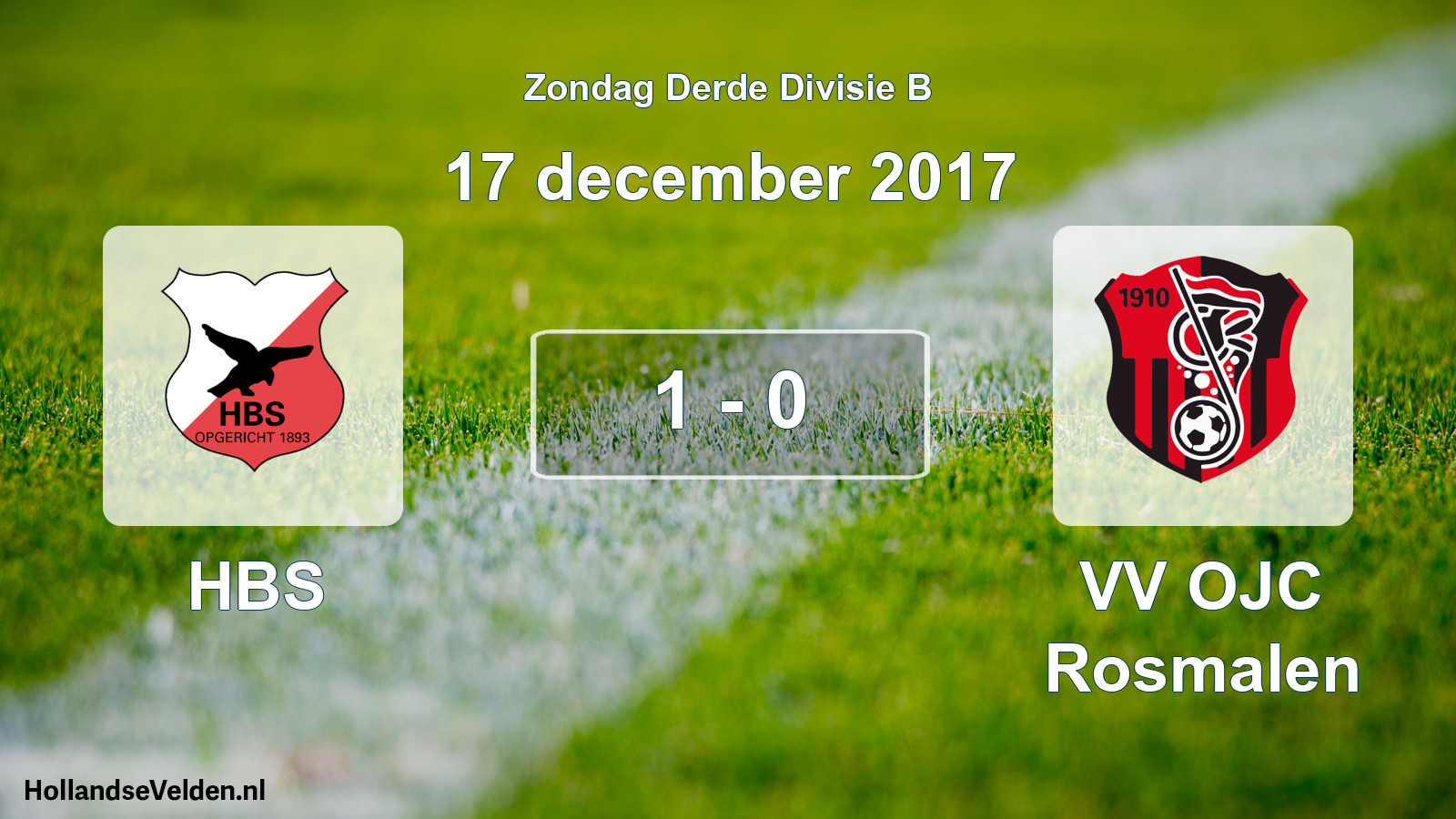 Total number of matches played: HBS - VV OJC Rosmalen 1 - 0 (17 December 2017)