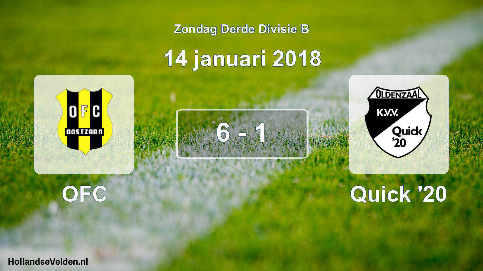Total number of matches played: OFC - Quick '20 6 - 1 (14 January 2018)