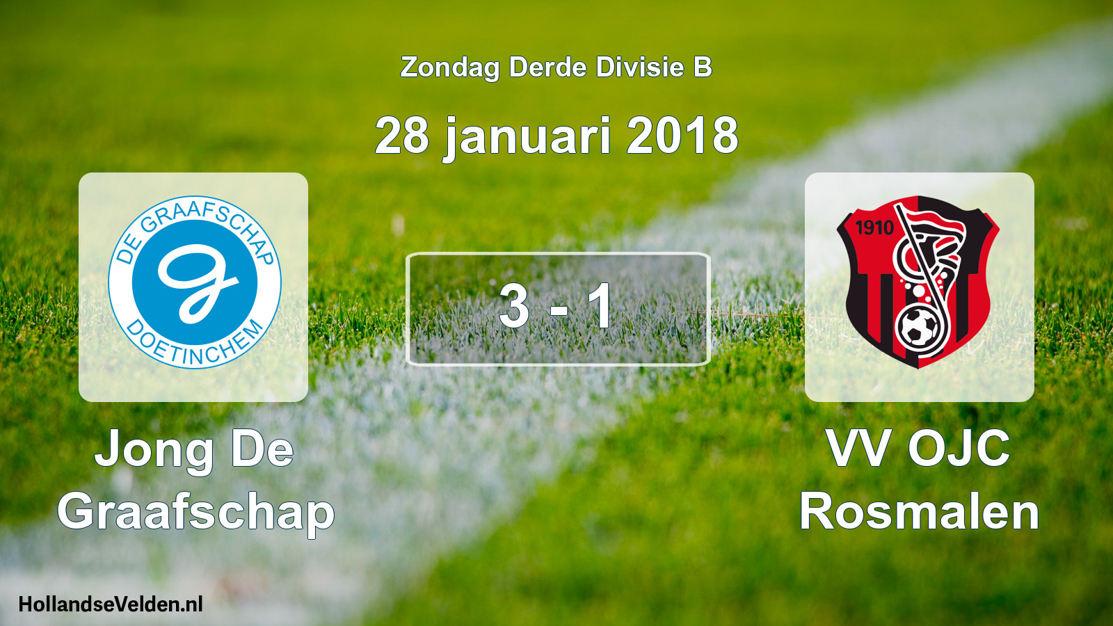 Total number of matches played: Jong De Graafschap - VV OJC Rosmalen 3 - 1 (28 January 2018)