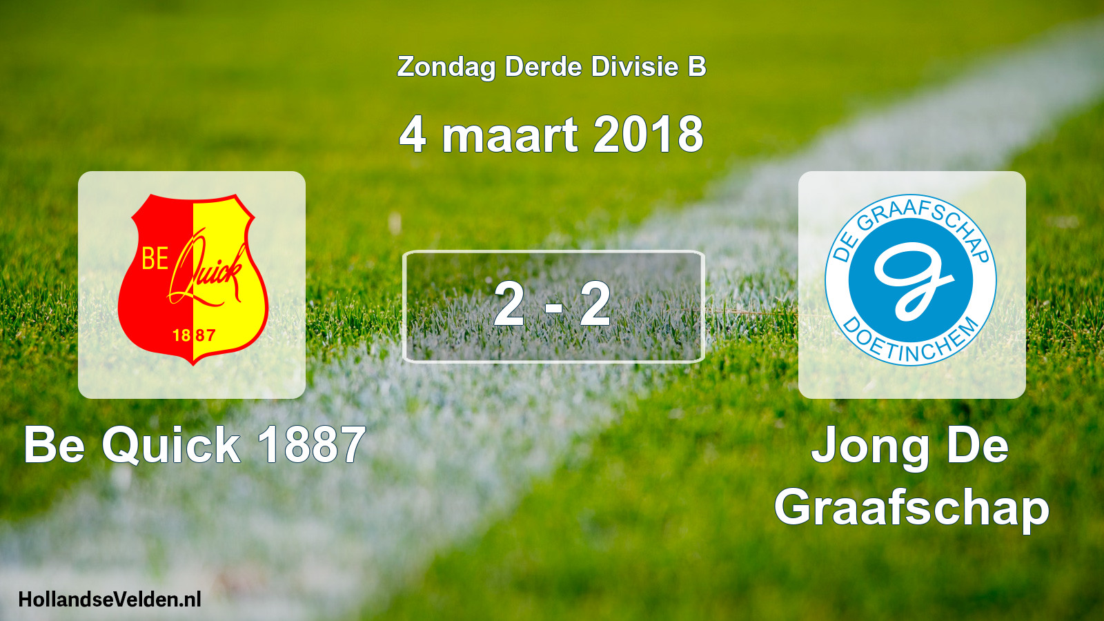 Total number of matches played: Be Quick 1887 - Jong De Graafschap 2 - 2 (4 March 2018)
